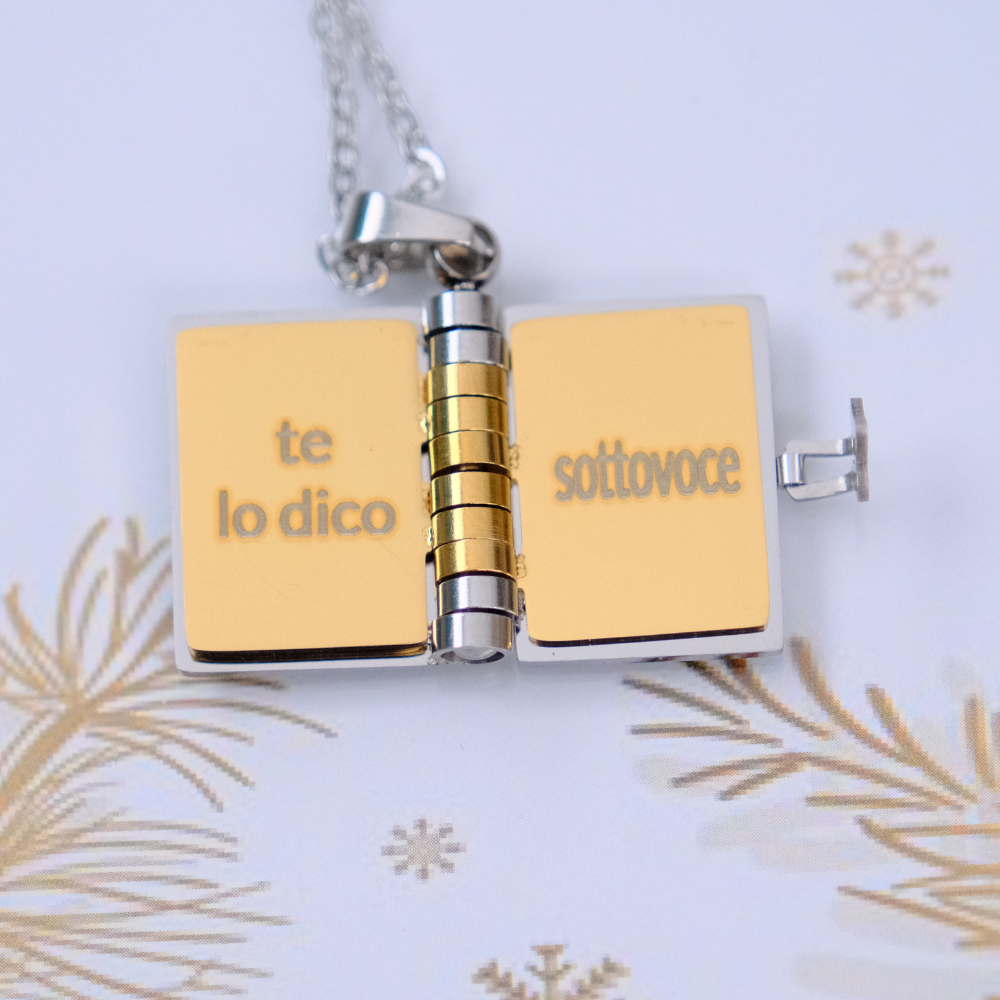 Portachiavi/Collana Book ~ Frase Canzone E... (E... vuoi da bere...)
