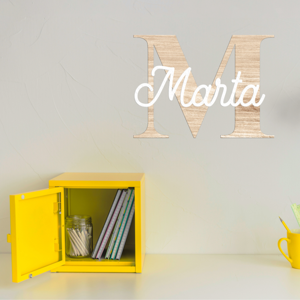 Lettera Inziale + Nome - Decoro A Parete Cameretta Bimbi