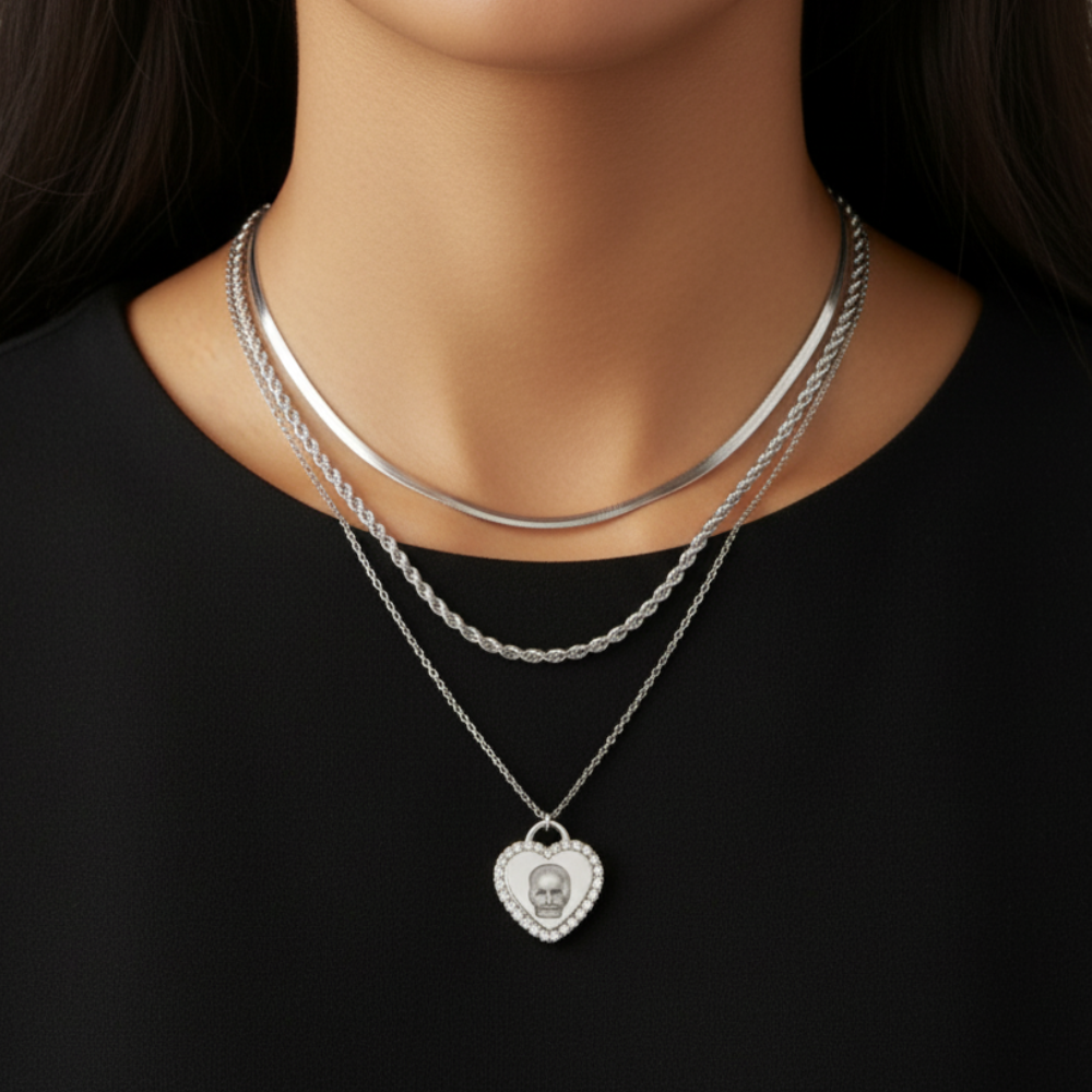 Collana Cuore Foto Incisa Memory