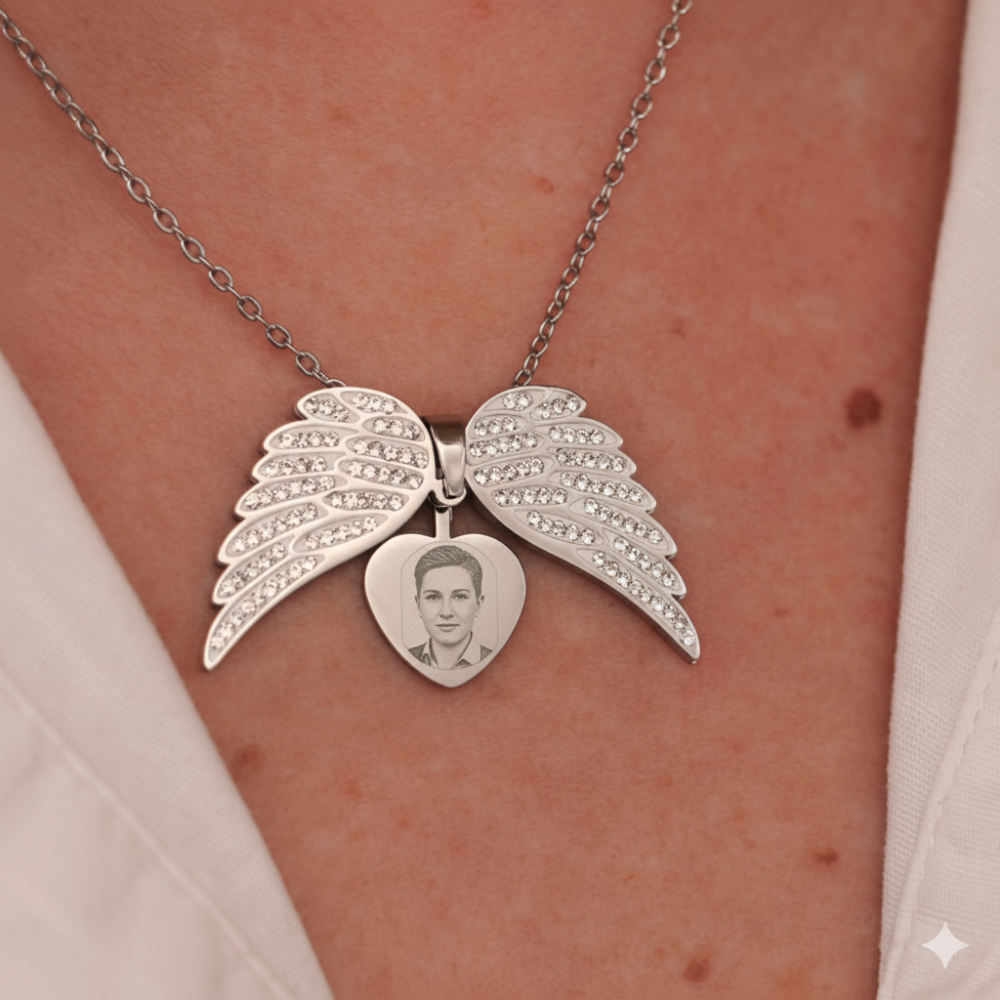 Collana Angelo Mio Con Foto Personalizzata