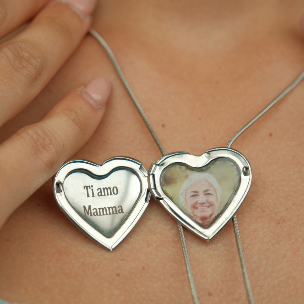Collana Cuore Foto Stampata Personalizzata