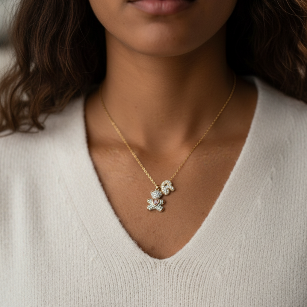 Collana Teddy Mamy Lettere Personalizzate
