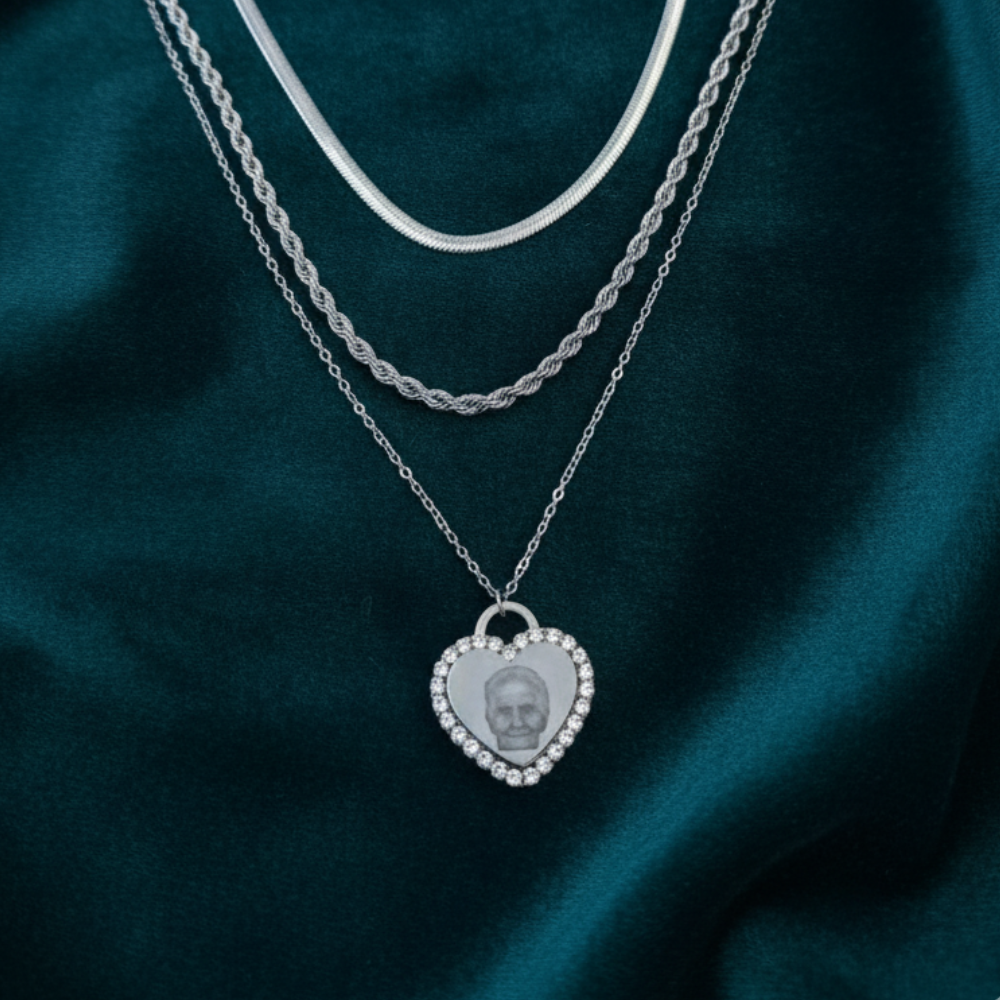 Collana Cuore Foto Incisa Memory