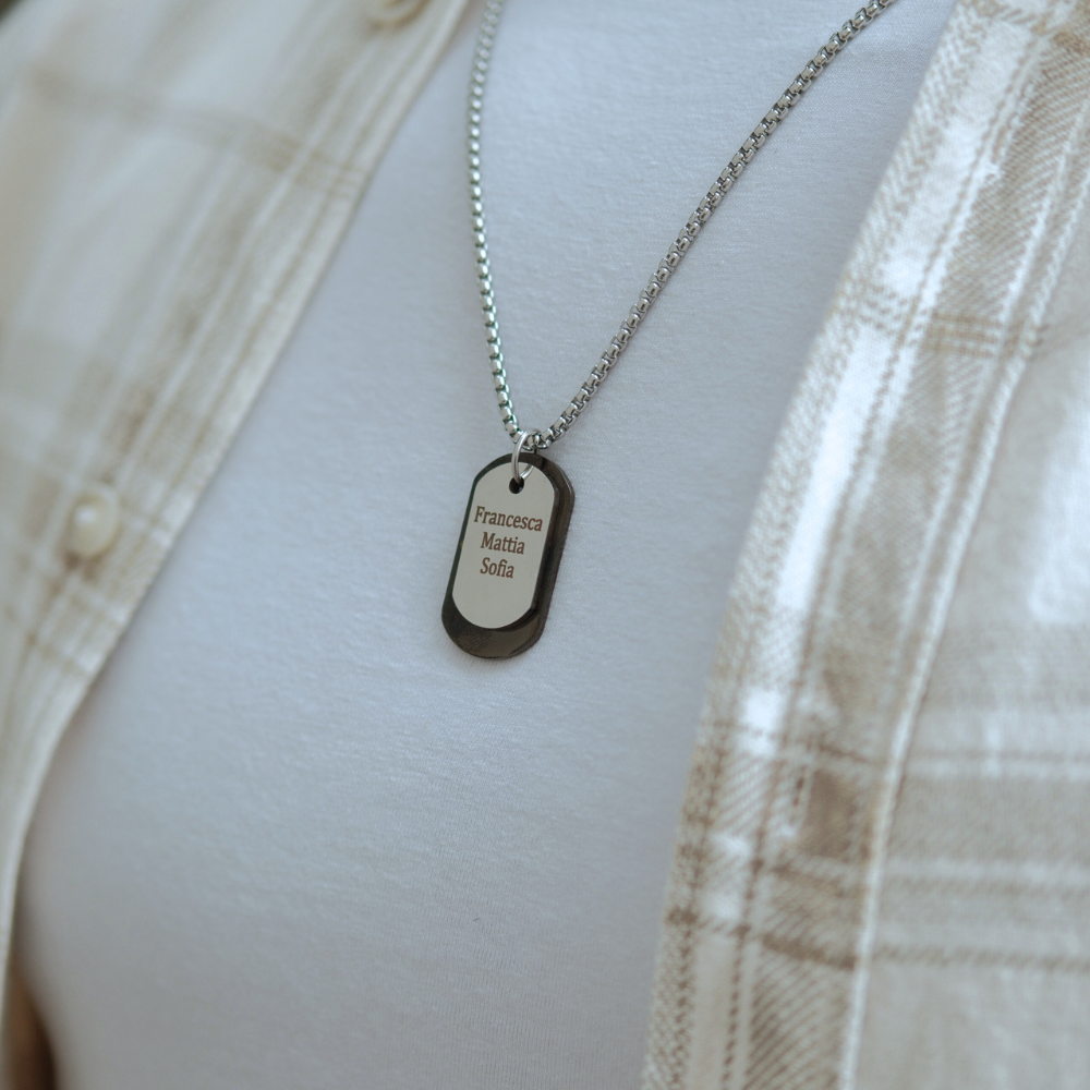 Collana Papà “Sulle Tue Spalle” – Doppia Targhetta Personalizzabile...