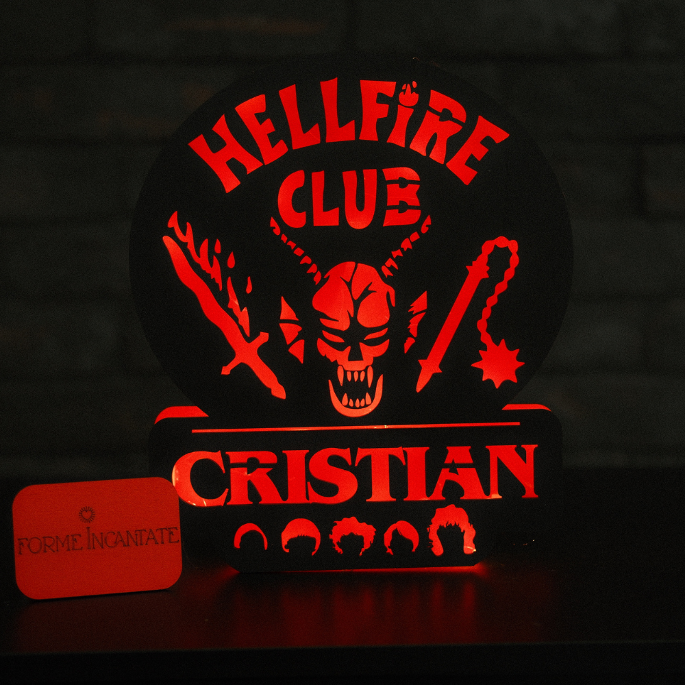 Lampada HELLFIRE PERSONALIZZATA Fan Art - Stranger Things