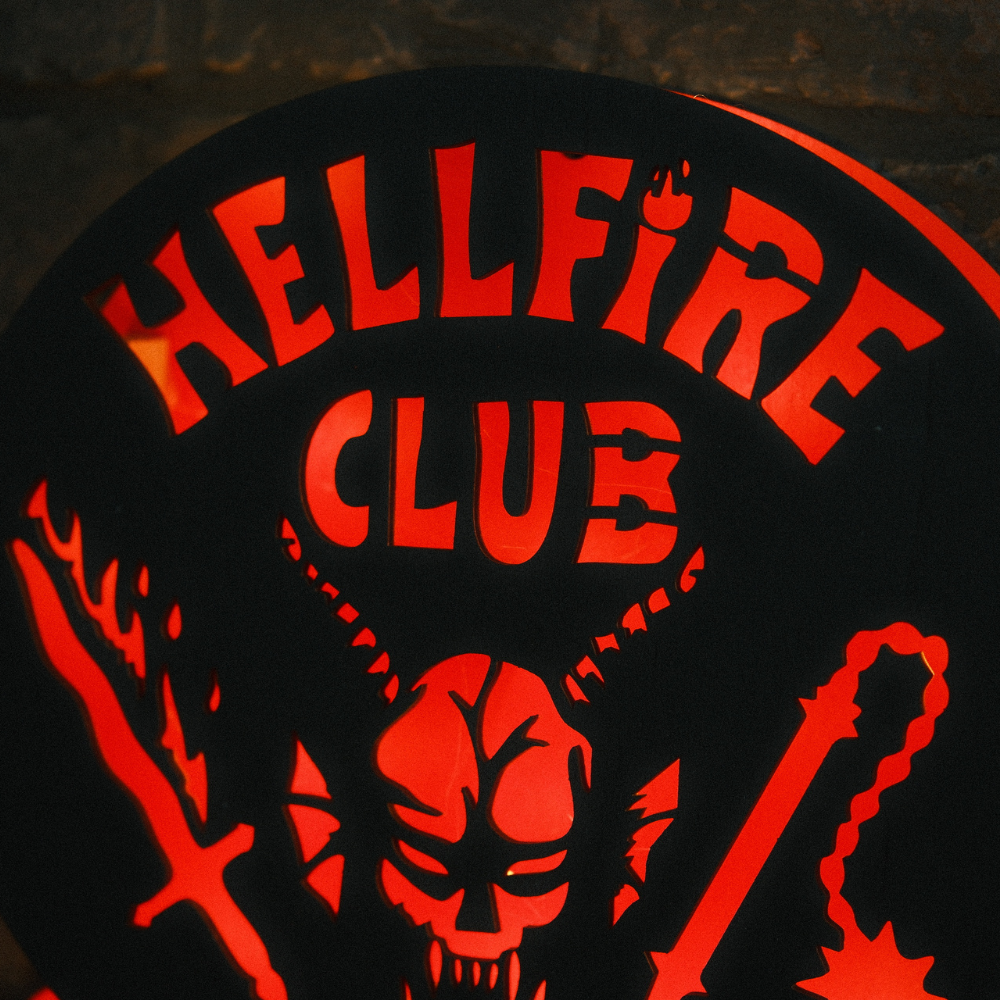 Lampada HELLFIRE PERSONALIZZATA Fan Art - Stranger Things