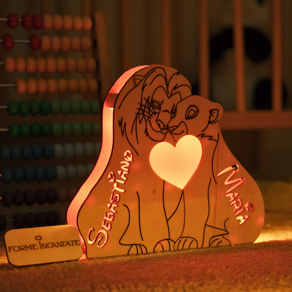 Lampada Cuor Di Leone con Nome Personalizzato