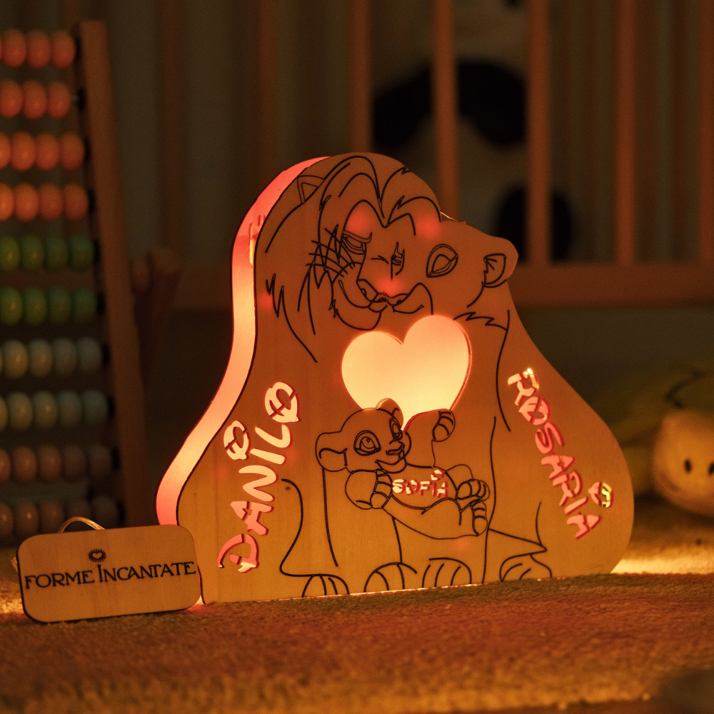 Lampada Cuor Di Leone con Nome Personalizzato