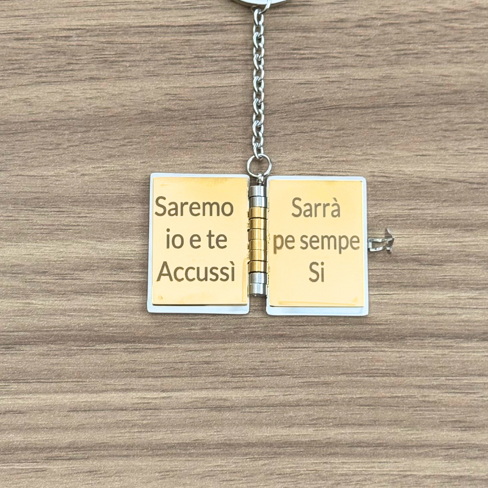 Portachiavi/Collana Book - Frase Per sempre Si