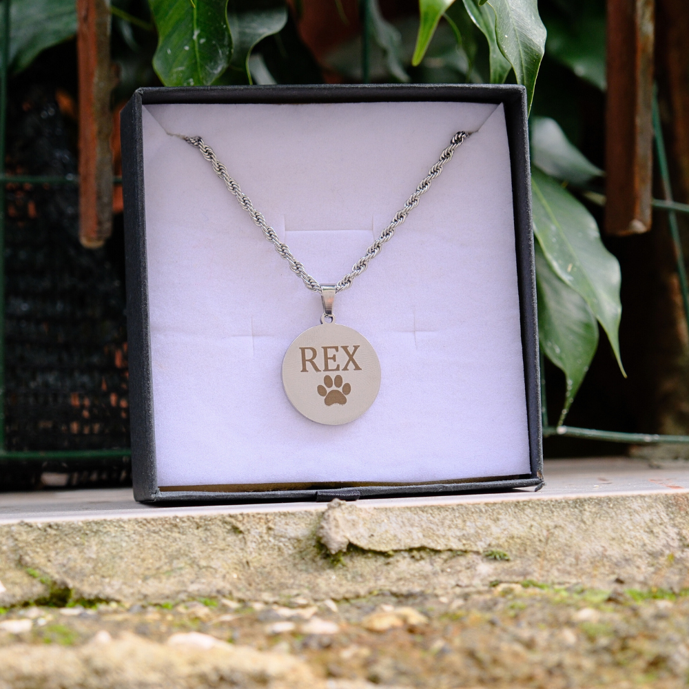 Collana Ciondolo 4 Zampe Foto Incisa