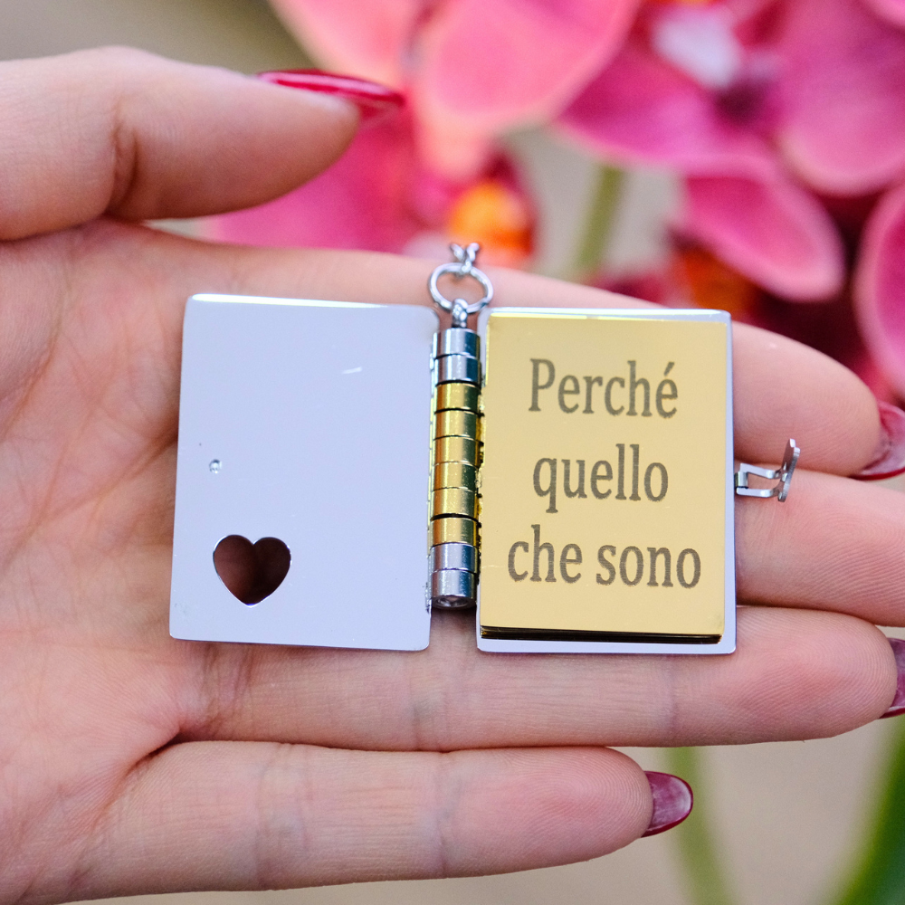 Portachiavi/Collana Book ~ Frase mamma Quello che sono lo devo a te