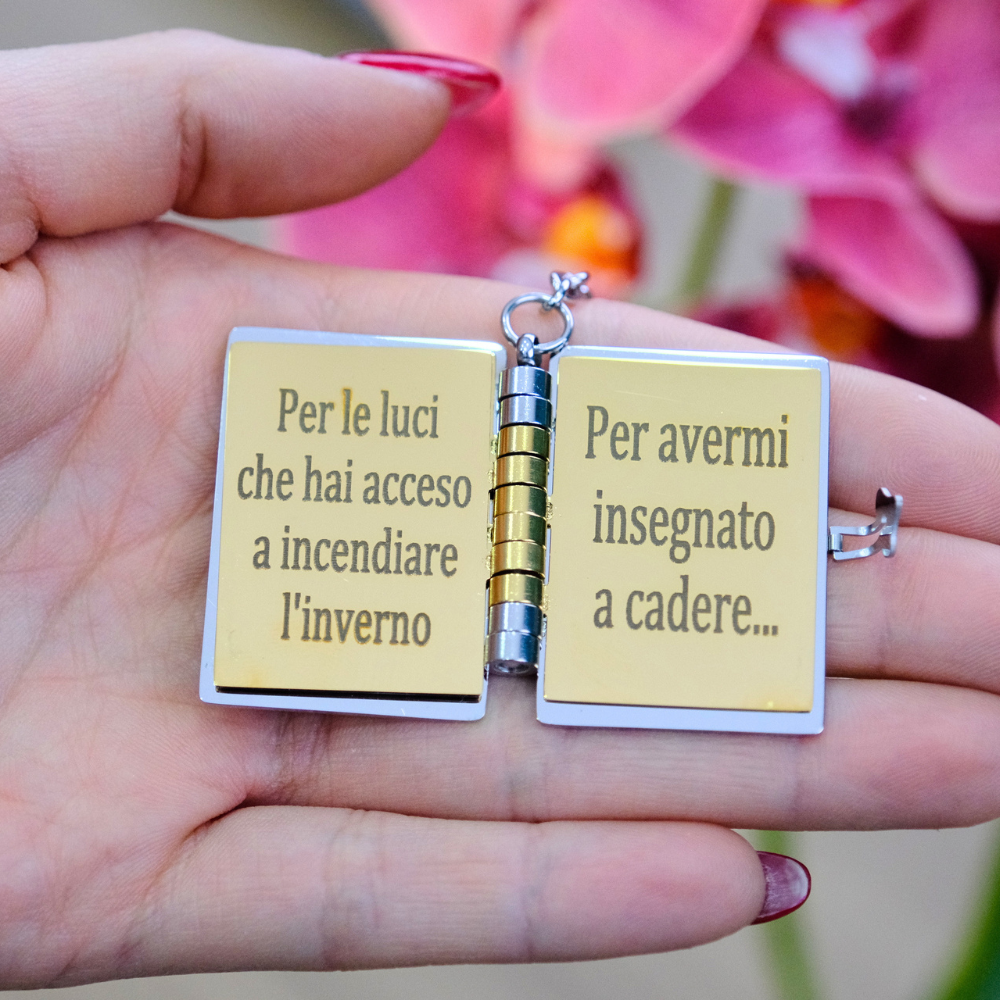 Portachiavi/Collana Book ~ Frase mamma Quello che sono lo devo a te