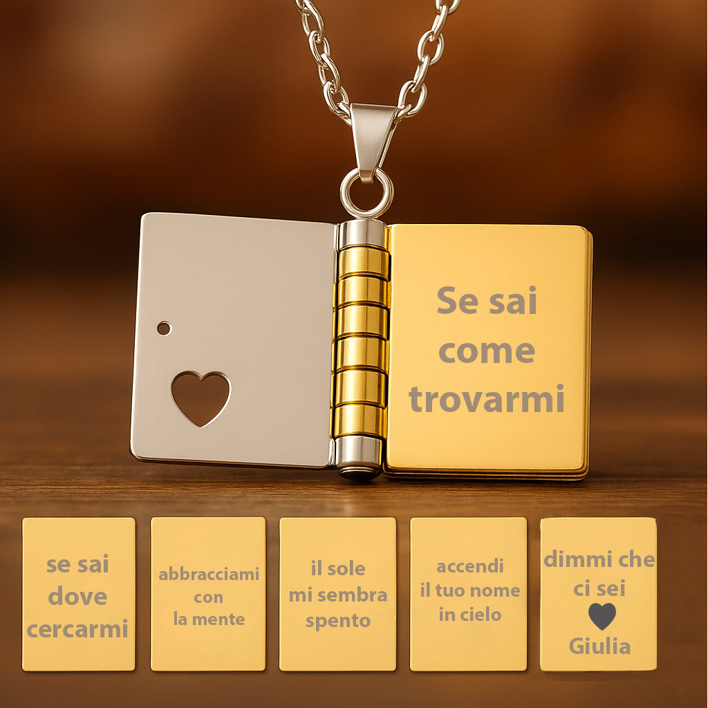 Portachiavi/Collana Book ~ Frase Se sai come trovarmi...