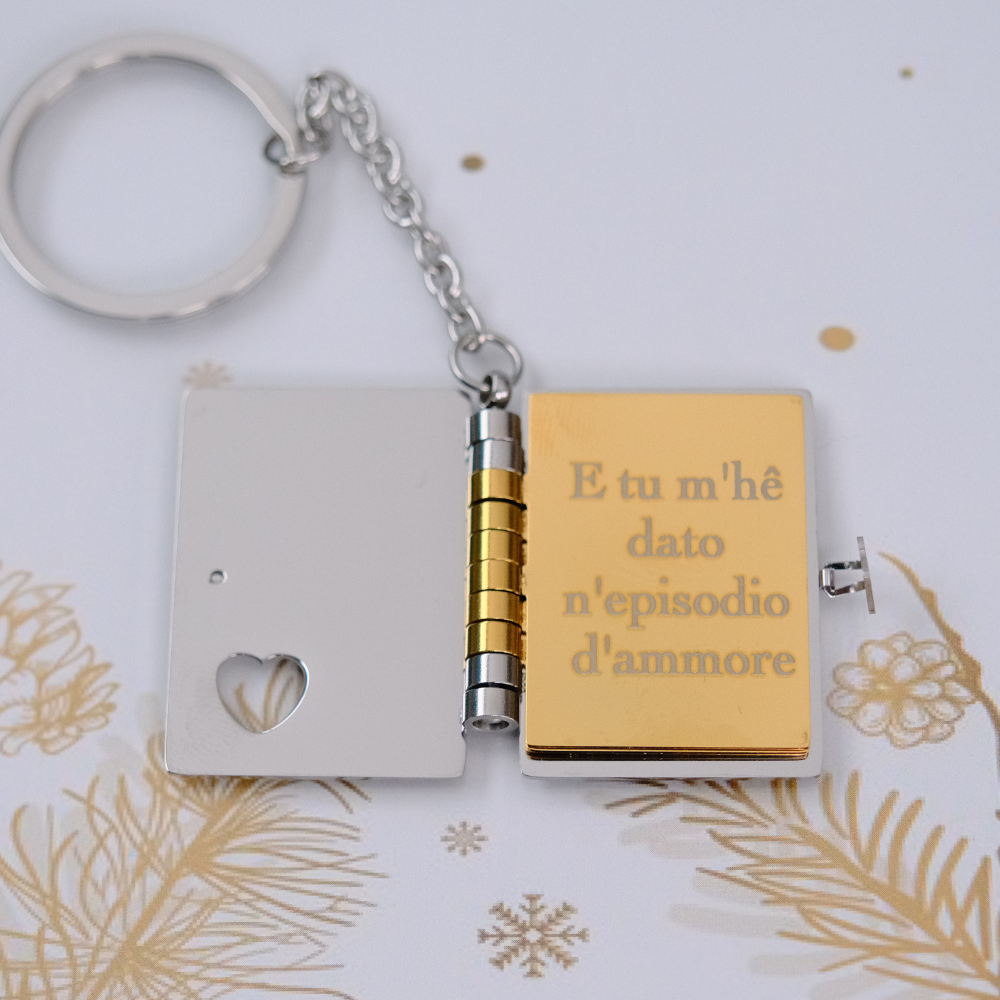 Portachiavi/Collana Book ~ Frase Canzone Episodio D'Amore (E tu m'hê dato n'episodio d'ammore...)