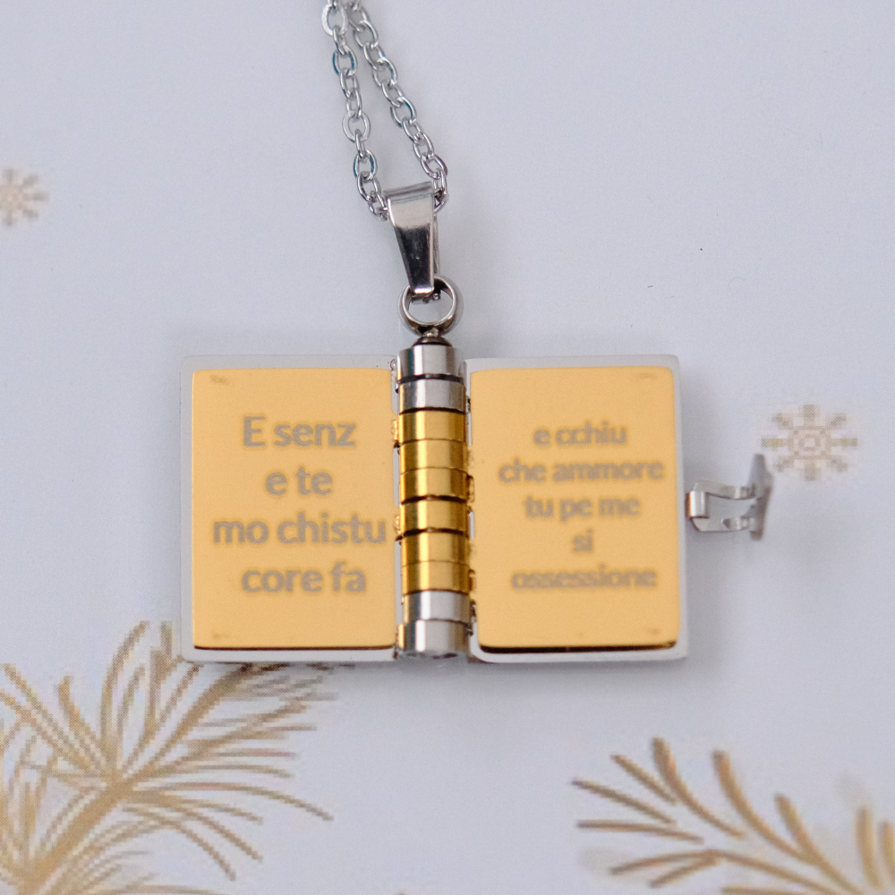 Portachiavi/Collana Book ~ Frase Canzone Episodio D'Amore (E tu m'hê dato n'episodio d'ammore...)
