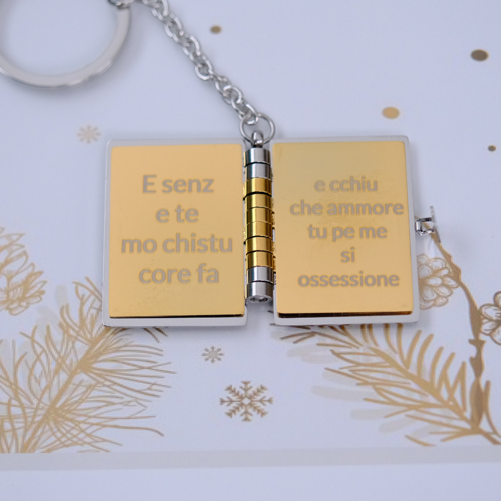 Portachiavi/Collana Book ~ Frase Canzone Episodio D'Amore (E tu m'hê dato n'episodio d'ammore...)