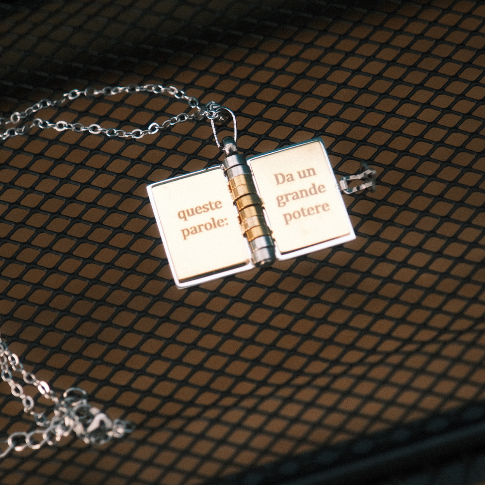 Portachiavi/Collana Book ~ Frase Spider Man