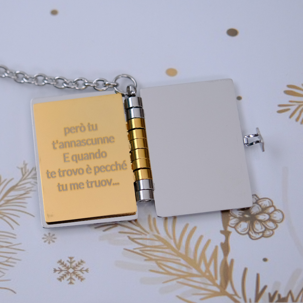 Portachiavi/Collana Book ~ Frase Canzone Episodio D'Amore (E tu m'hê dato n'episodio d'ammore...)