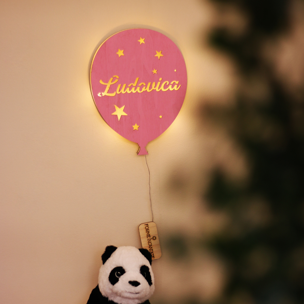 Lampada Palloncino a Parete con Nome Personalizzato