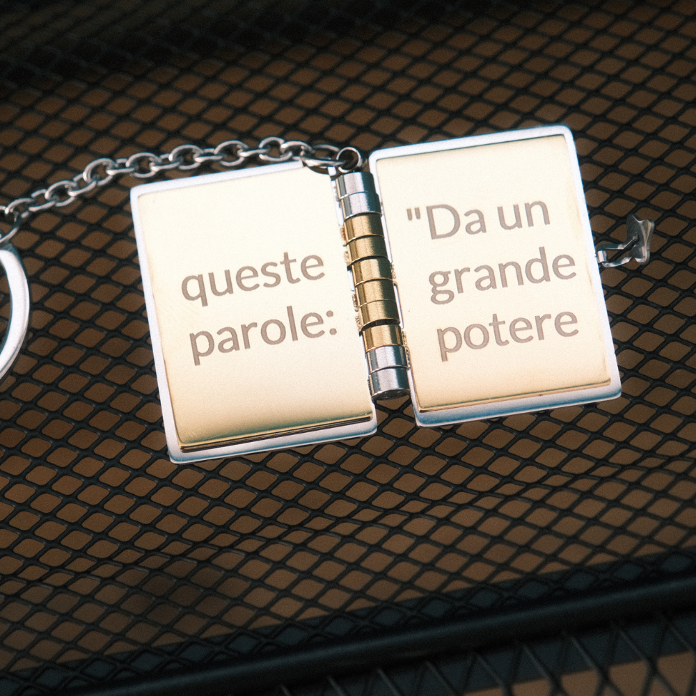 Portachiavi/Collana Book ~ Frase Spider Man