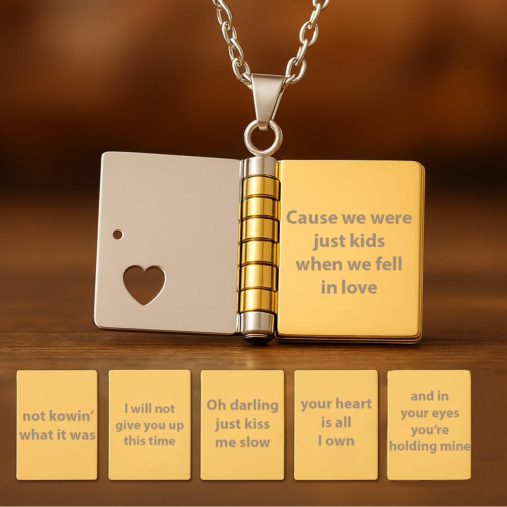 Portachiavi/Collana Book ~ Frase Canzone Perfect