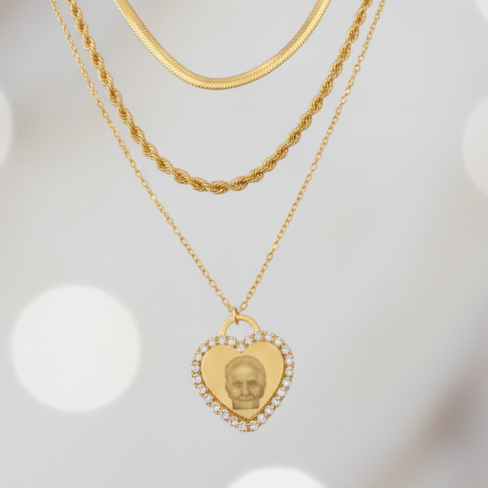 Collana Cuore Foto Incisa Memory