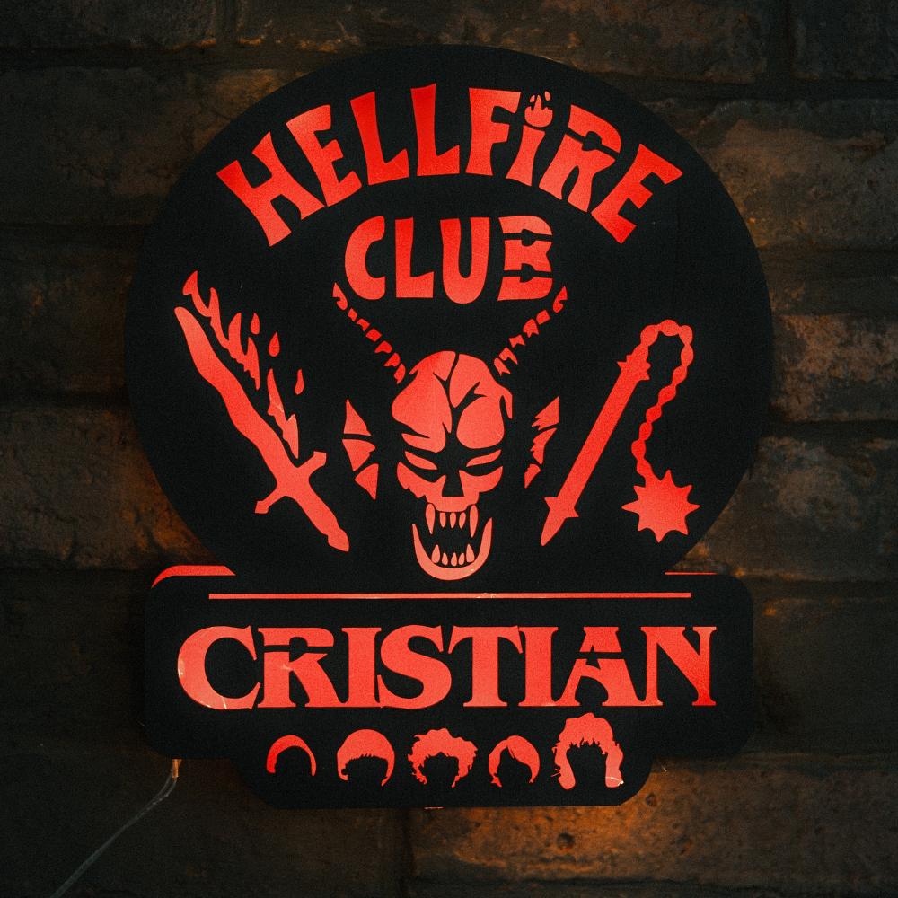 Lampada HELLFIRE PERSONALIZZATA Fan Art - Stranger Things