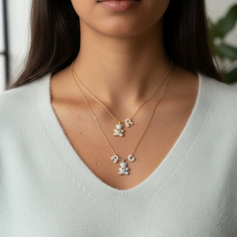 Collana Teddy Mamy Lettere Personalizzate