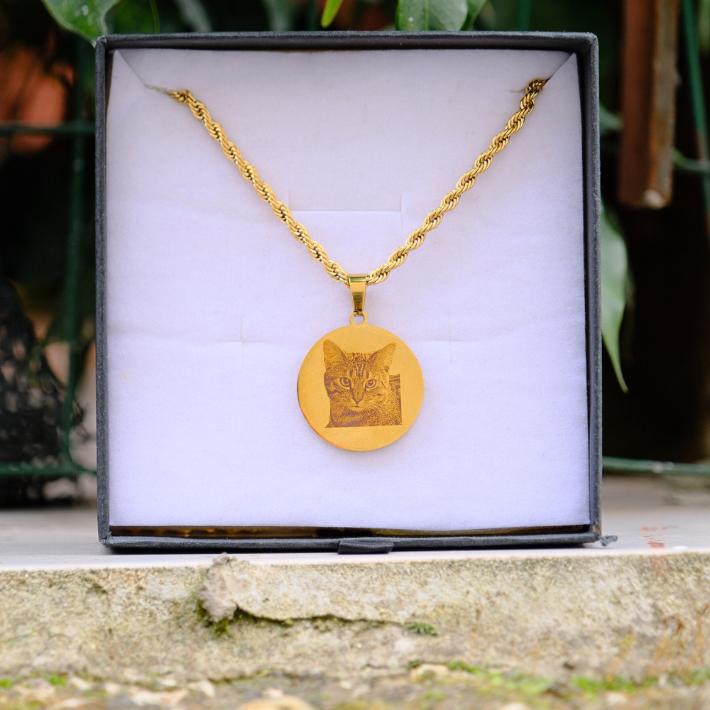 Collana Ciondolo 4 Zampe Foto Incisa