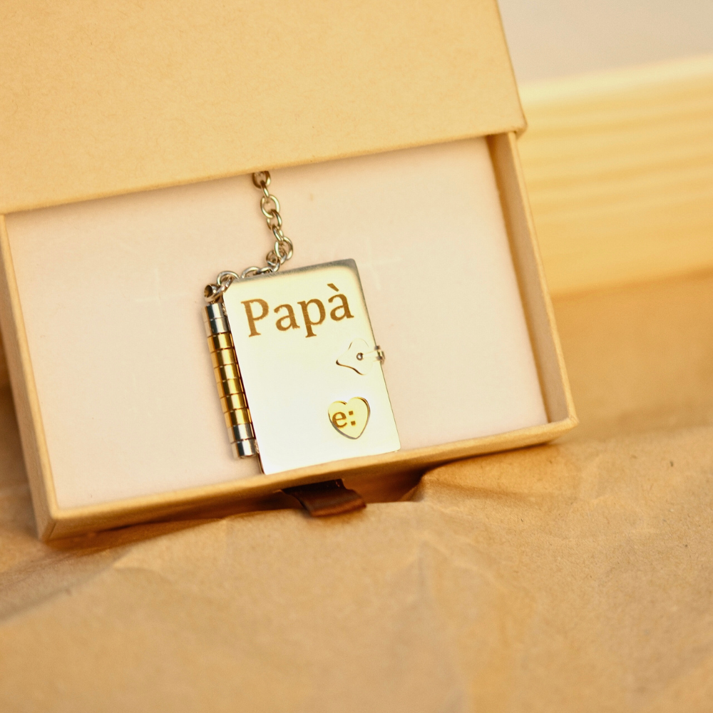 Portachiavi Per Neo Papà 'Bump' – Regalo Originale Per La Festa Del Papà O Annuncio Gravidanza, Argento