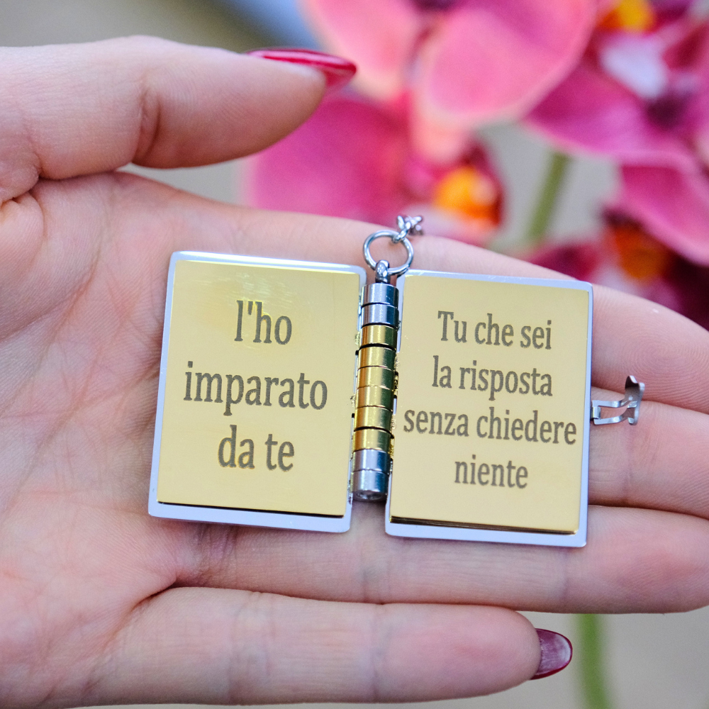 Portachiavi/Collana Book ~ Frase mamma  Quello che sono lo devo a te