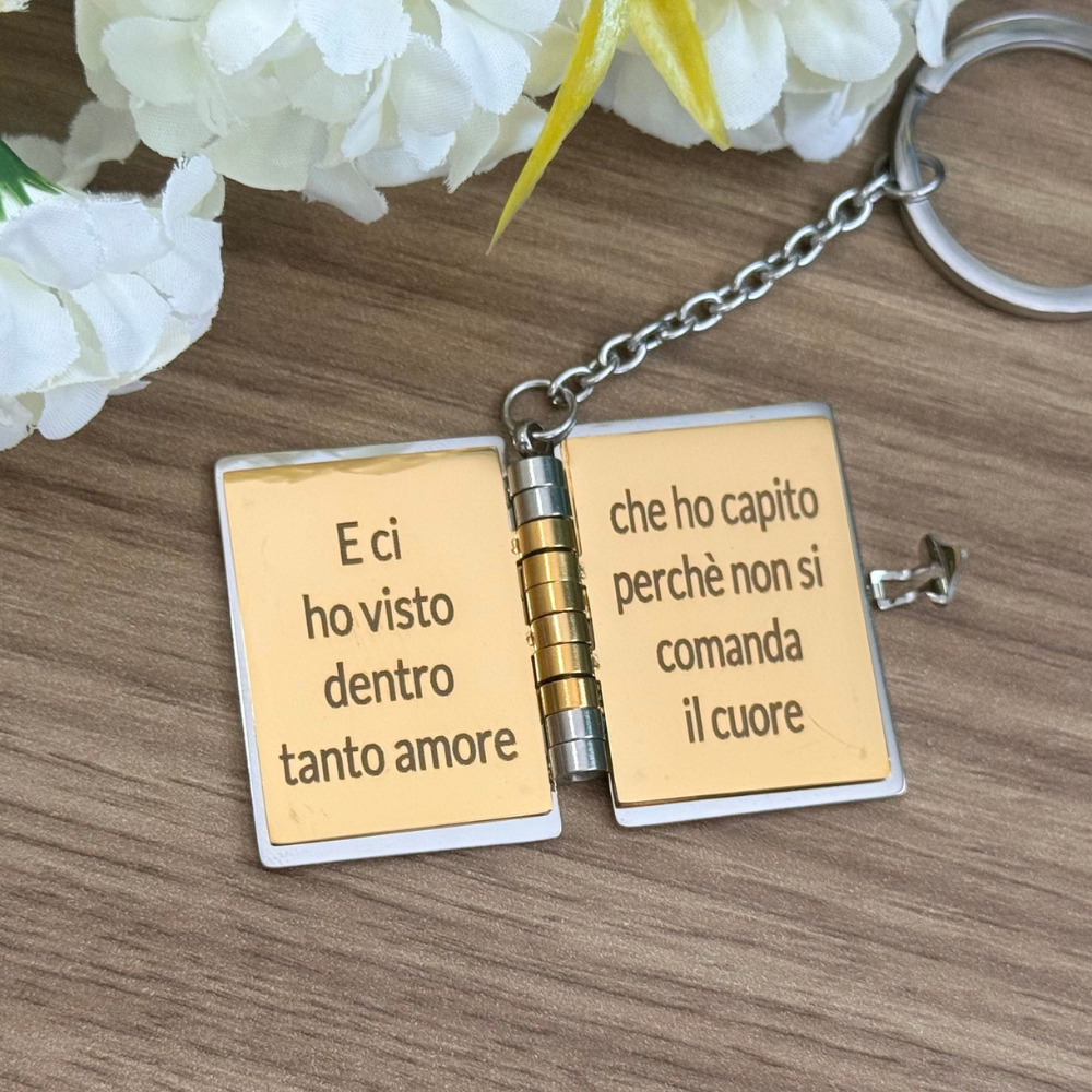 Portachiavi/Collana Book - Ho guardato dentro un emozione