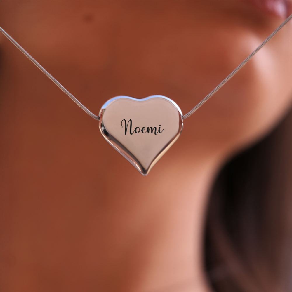 Ciondolo A Cuore In Ardesia Personalizzato Con Incisione - 15 Cm, Regalo Per Nozze, Anniversario, San Valentino