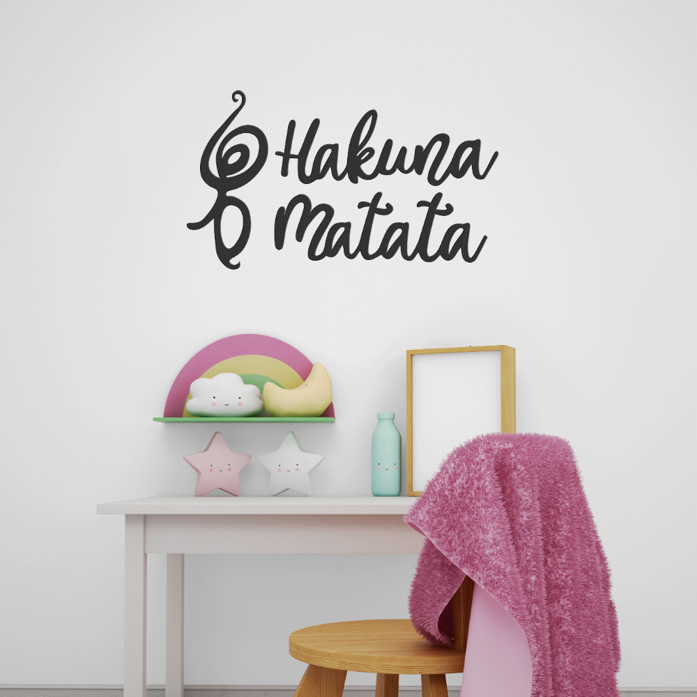 Decoro Frase A Parete Hakuna Matata In Legno